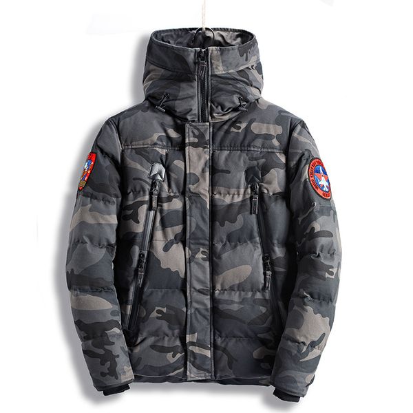 

2019 winter new style from an arizona men's cotton-padded clothes winter thick camouflage cotton-padded clothes european and ame, Black