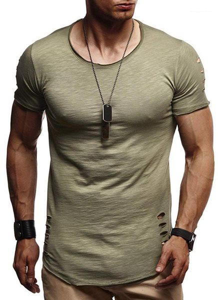 

neck short sleeve male tees pure color casual pullover straight homme clothing summer mens hole solid tshirts crew, White;black