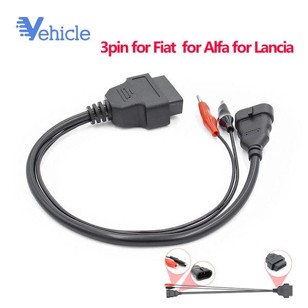 

3pin for for alfa lancia to 16 pin connector cable obd to obd2 car extension cable obd obd2 connectorauto scanner