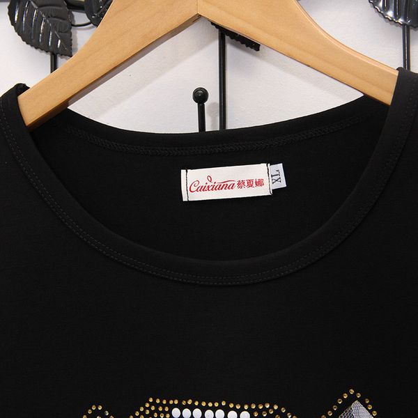 

2020 korean loose diamond short sleeve t shirts women casual lace patchwork drilling tees tx066, White