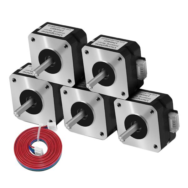 

5× nema17 stepper motor 22mm 1.8 degree 4 wires for extruder 3d printer