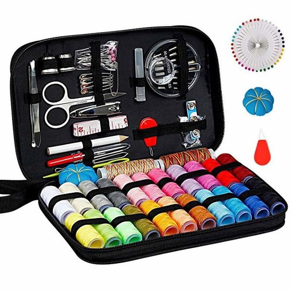 

набор для шитья art craft, поделки ручной работы швейных ниток и ремкомплект supplies насытившись 126 основных инструментов в zip box включи, Black