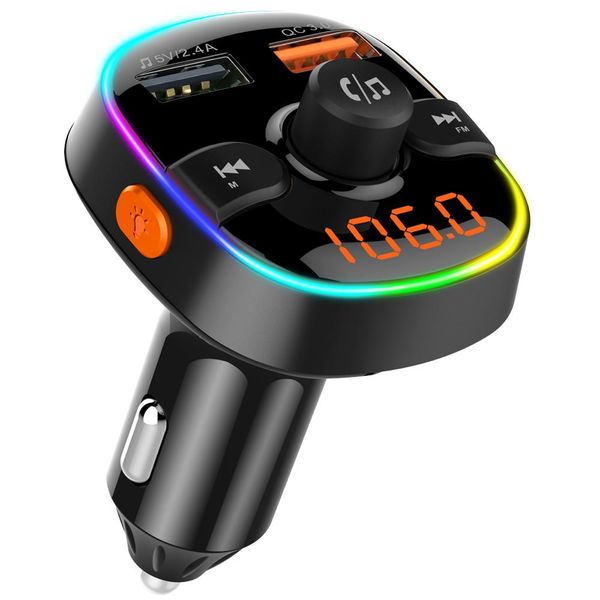 

bc52 bluetooth 5.0 fm transmitter modulator handscar kit tf usb music aux audio mp3 player car audio charger mp3 player