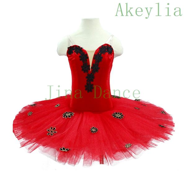 

red professional ballet tutu child kids girls ballet tutu pancake women ballerina party ballet mujer dance costumes, Black;red