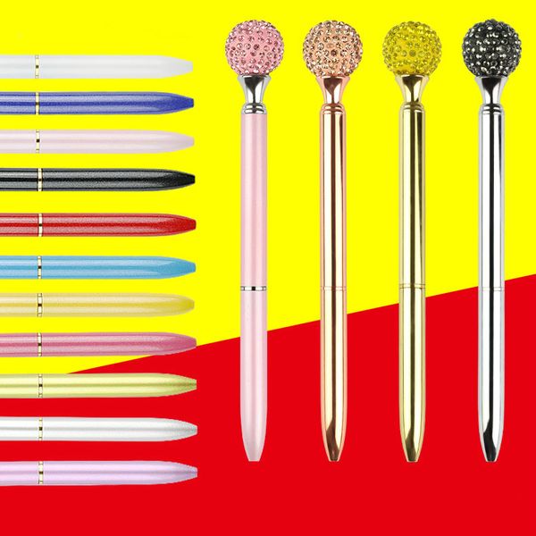 

20pcs/lot new large diamond pen metal crystal pen crystal glass diamond pe, Blue;orange