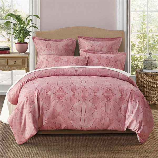 2019 Pink Circles 90g Printed Duvet Cover Sets Uk Size Twin Queen