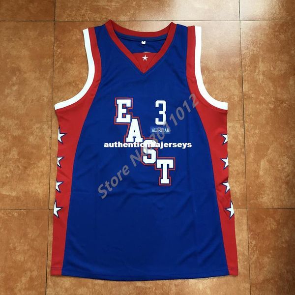 

men's eastern conference #3 ben wallace blue 2004 basketball jersey xs-6xl rare vest jerseys ncaa, Black;blue