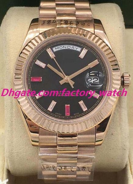 

selling luxury watch mens ii 18k gold 41mm diamond ruby watch bigger diamond bezel 218235 automatic fashion date men's watches, Slivery;brown