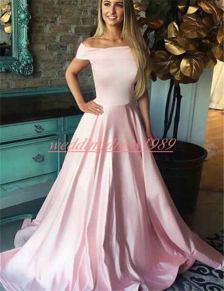 estilo simples Bateau Neck Prom Dresses Satin Tamanho ocasião Africano Robe De Soiree Evening vestidos especiais Juniors Pageant A-Line Plus