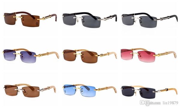 

летний стиль бренд мужского очков синих линз золотого металл оправа кадры деревянных ноги поляризованных очки óculos мужских очки солнцезащи, White;black