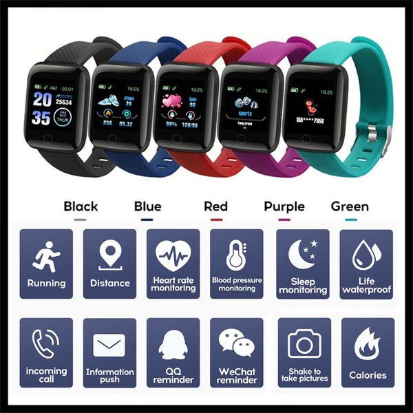 

fitness tracker id116 plus smart bracelet with heart rate smart blood pressure wristband 116 plus f0 for fitbit mi band 116plus