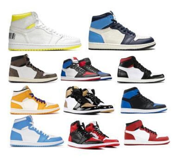 

obsidian 1 basketball shoes for men womens jumpman high chicago bred toe royal blue banned unc patent 1s og 2020 new designer sneakers, Black