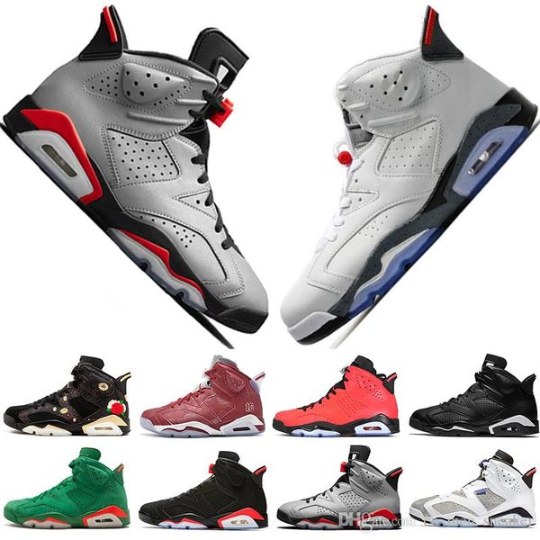

2019 bred vi 6 6s mens basketball shoes infrared 23 3m reflective tinker gatorade green oreo men sports sneakers designer trainers, White;red