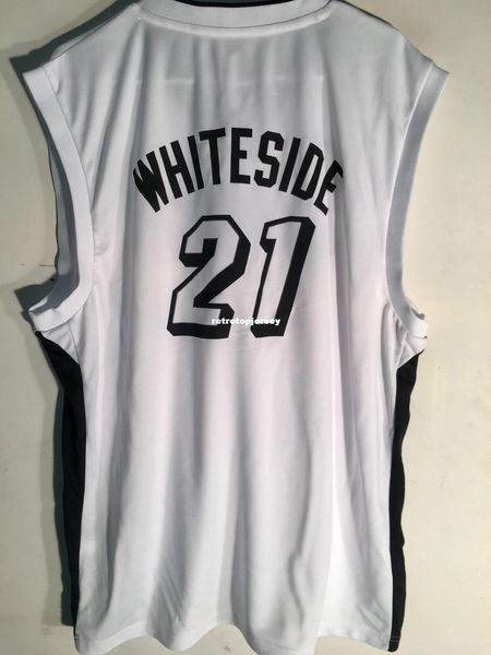 

ncaa retro jersey #21 whiteside white mens stitched vintage sleeveless vest jerseys, Black;blue