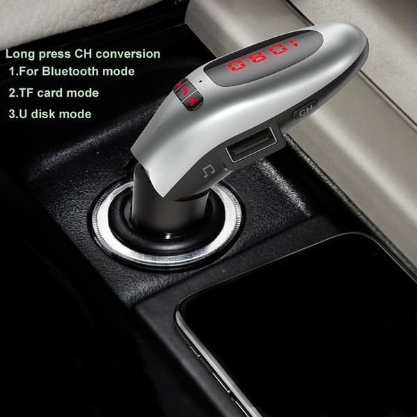 

bluetooth car usb charger fm transmitter wireless radio adapter mp3 playe 3.1a hands-calling music audio receiver #ger