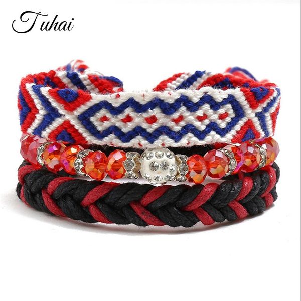 

3pcs nepal ethnic style rainbow color braided women bracelet gifts crystal beads bracelets&bangles, Golden;silver