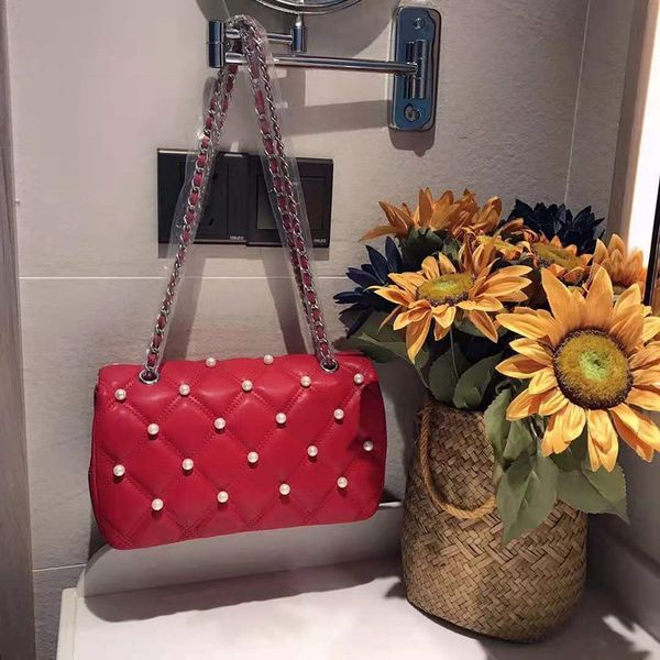 

2019 small bag female new perfume pearl baoling joker single genuine leather handbag bags chain inclined shoulder package