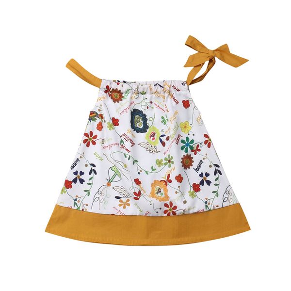 

summer baby girl dress casual christening dress for baby girl clothes bow beach sundress floral girls dresses toddler dresses, Red;yellow