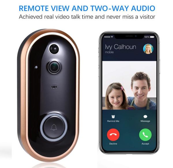 2019 Wireless Wifi Video Doorbell 1080p Hd Ring Doorbell Camera