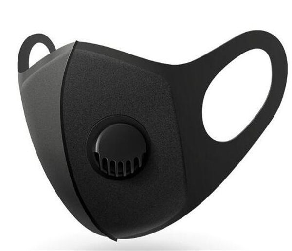 

Мода защитная маска для лица Черная Антипылевая хлопчатобумажная маска для рта с клапаном PM2.5 Фильтр респиратор многоразовая моющаяся маска ffp2