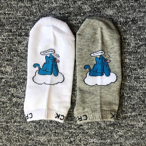 

male fashion cartoon printed socks summer designer mans running chaussettes casual sport man apparel, Black