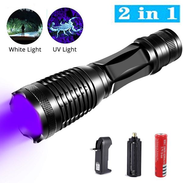 Pet Stain Ultra Violet Lampe de poche lumière UV Torche DEL Détecteur Lampe Tapis