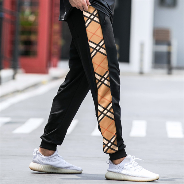 

men's men pants fitness casual elastic pants bodybuilding clothing casual ice silk sweatpants joggers, Black