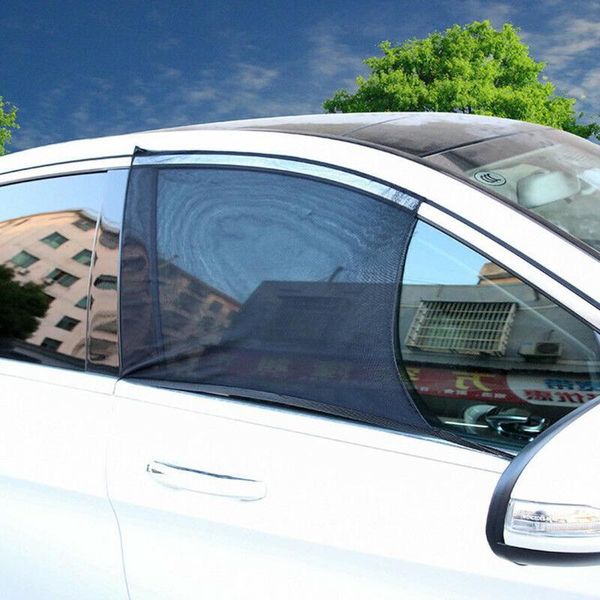 

2pcs car sun visor rear side window sun shade mesh fabric visor shade cover shield uv protector black auto sunshade curtain