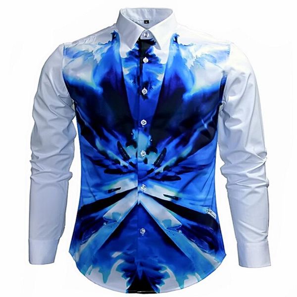 

уникальный дизайн мужская jc цвет цифровая печать рубашка мода с длинным рукавом камуфляж печатная рубашка, White;black