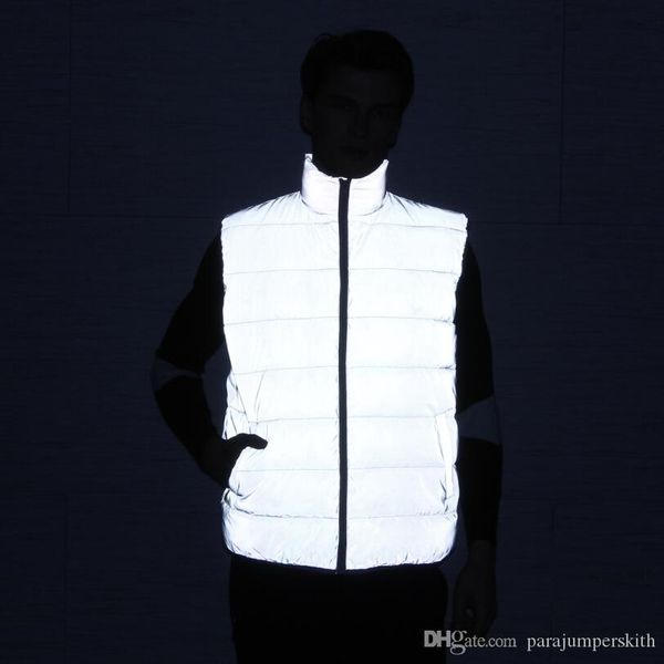 

зимние мужские конструктор жилеты мода хип-хоп стиль светоотражающий жилет осень зима brand new верхняя одежда, Black;white