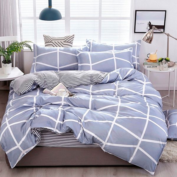

stylish geometric line skin-friendly soft bed kit pillowcase bedding sheets bedding sheets set