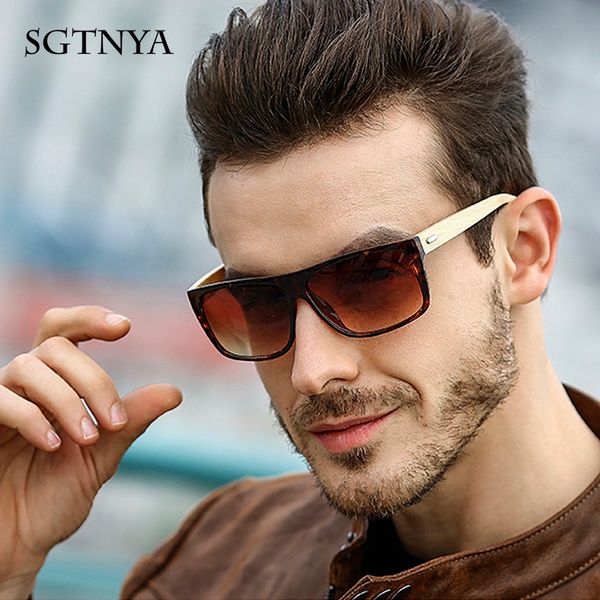 

sgtnya europe and the united states new fashion sunglasses men's classic trend sunglasses bamboo legs glasses uv400, White;black