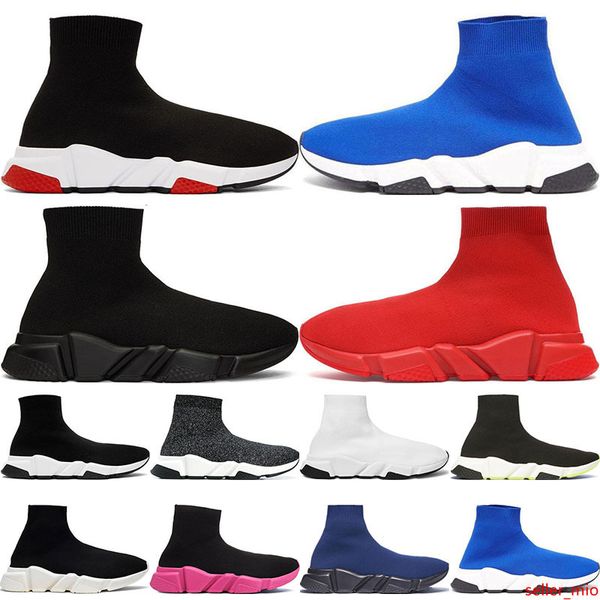 

2020 speed trainer black designer sneakers men women black red casual shoes fashion socks sneaker boots 36-45