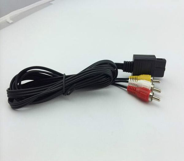 6FT 180cm AV TV RCA Video Cable Cabo para Cubo de Jogo / 3RCA para SNES GAMECUBE / para N64 64 Atacado 200 pcs / lote