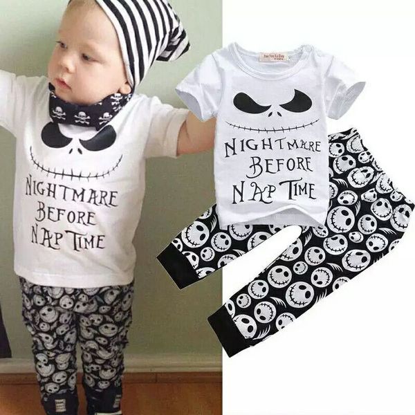 

summer baby boy костюм письмо о-образным вырезом с коротким рукавом топ тонкий раздел хлопок эластичные длинные брюки 2 шт. набор, White