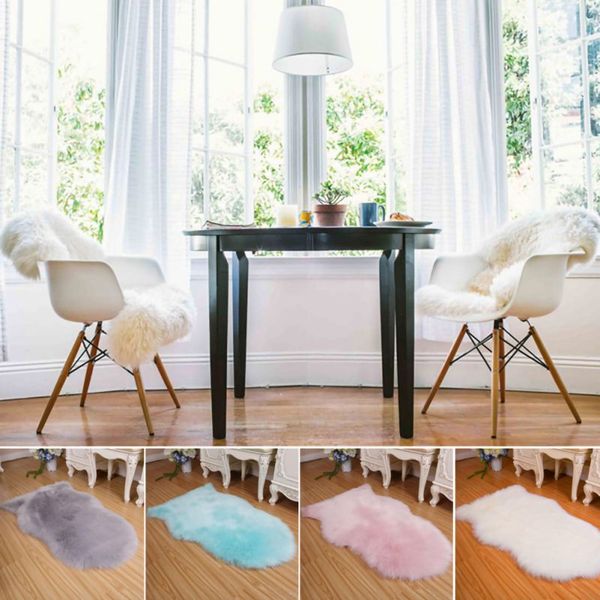 

faux fur rug for sofa hairy carpet artificial wool sheepskin parlor room decor floor mat fluffy soft rest area blanket seat pad
