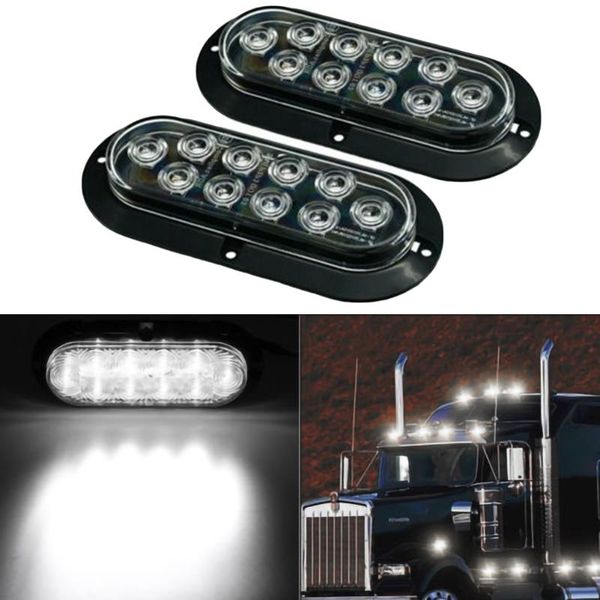 

2pcs овальный белый 6" 10 led для поверхностного монтажа тормозной стоп обратный свет для грузовика прицеп