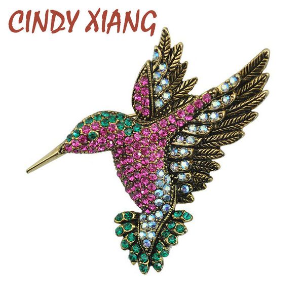 

cindy xiang colorful rhinestone hummingbird brooch animal brooches for women korea fashion accessories factory direct wholesale