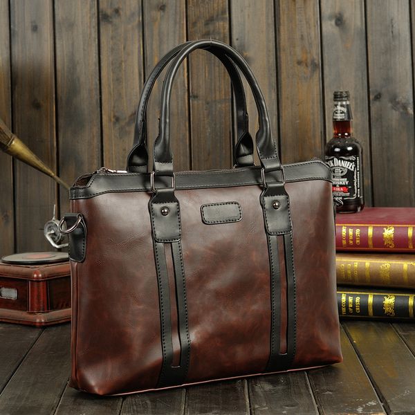 

new men's bag 2019 men's shoulder bag cross section portable diagonal casual crazy horse skin business