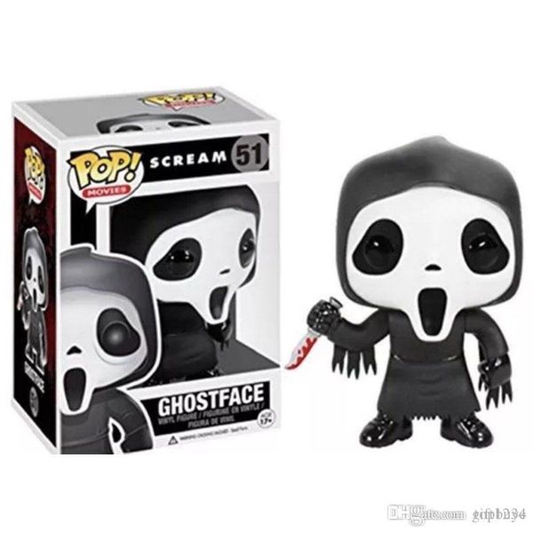 

cute present funko pop scream ghost face vinyl action figure with box #51 gift for kids toy good quality