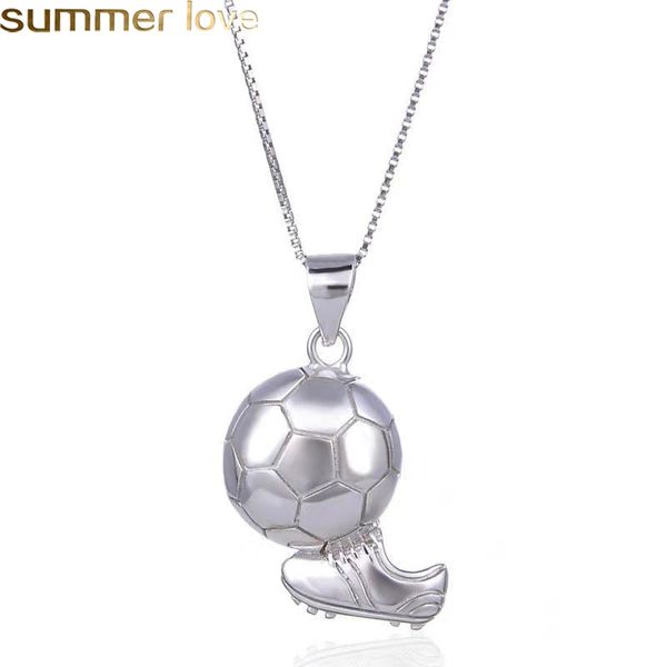 

fashion sports football pendant necklaces for for boy men gifts soccer ball men necklace jewelry, Silver