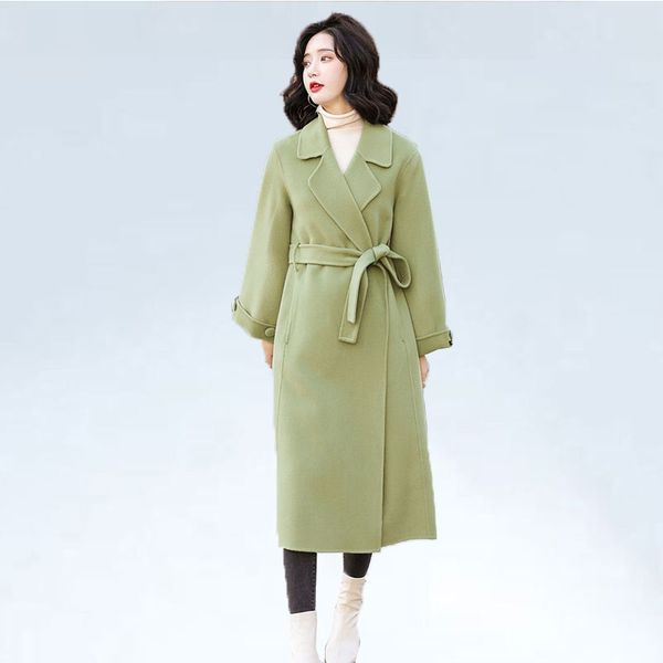 

шерстяное пальто женская куртка осень зима куртка женщины 2019 шерстяные пальто плюс размер меховое пальто женщины ветровка casaco feminino, Black