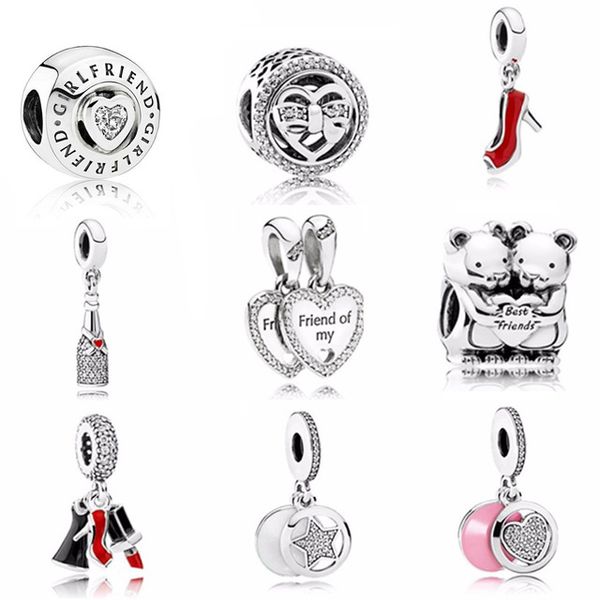 

new lovely charms bead pandora high heels pendant fit a early autumn series 100% 925 sterling silver diy bracelet wholesale factory, Black