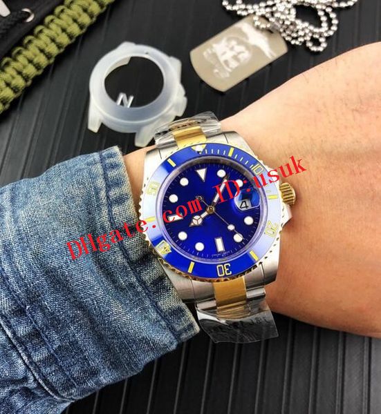 

super factory v7 version 2813 movement two-tone black ceramic bezel 40mm sapphire luminous automatic mens watch fashion watches, Slivery;brown