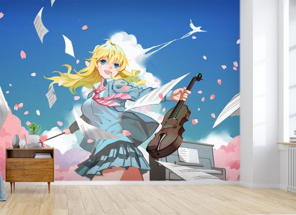 

self-adhesive] 3d music girl 336 japan anime wall paper mural wall print decal murals