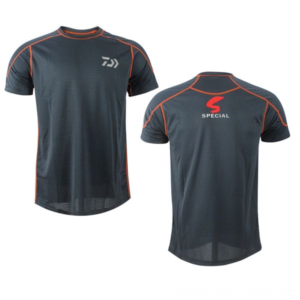 

male antiuv summer hiking tshirt oneck fishing clothes outdoor wear athletic & outdoor apparel breathable moisture wicking quickdrying campi, Gray;blue