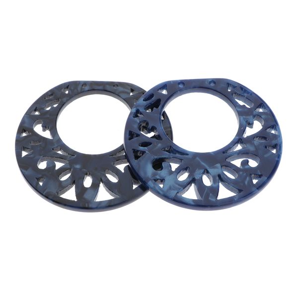 

2pcs antique acrylic hollow flowers charms pendant for diy necklace earrings, Black