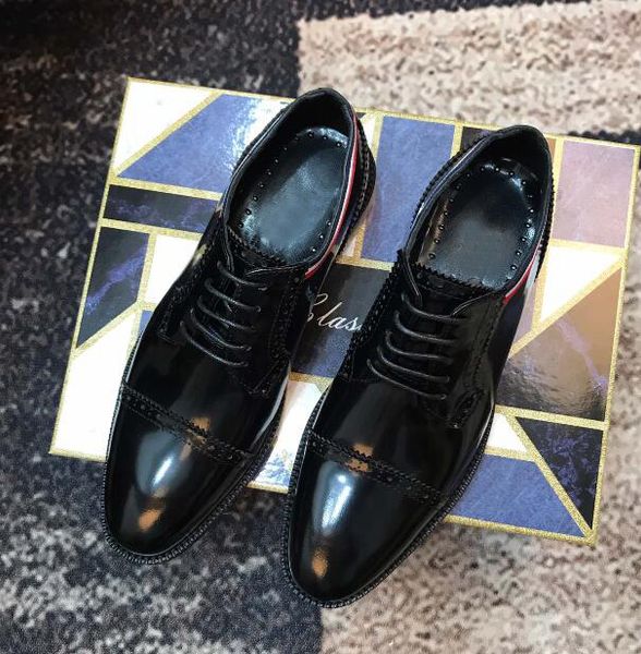 

[orignal box] mens leather gentleman oxfords business casual brand breathe fashion show wedding shoes size 38-45, Black