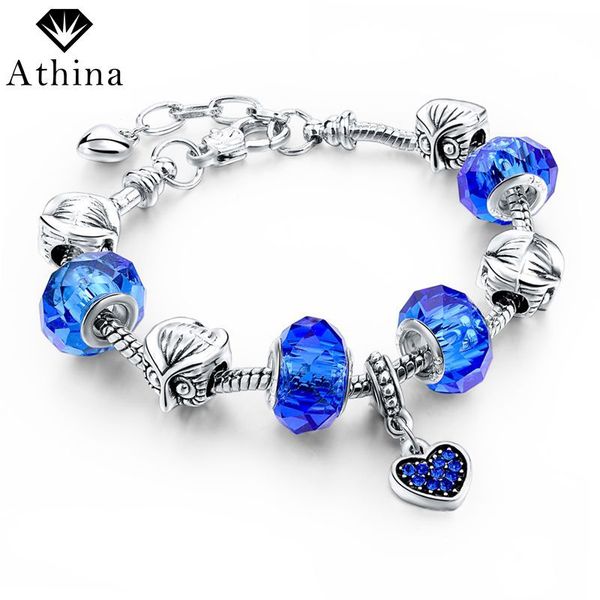 

fashion bracelets silver bracelets & bangles snake chain bule heart bracelets for women christmas wedding sbr150044
