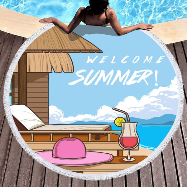 

home textile round shape europe style new large microfibre beach bath towel sports travel camping gym lightweight usa
